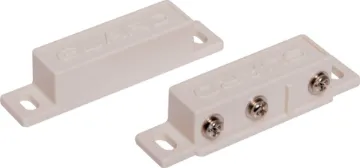 SPDT Surface Mount Magnetic Reed Switch Surface mount with terminals. SPDT for N.O. and N.C. applications. Includes matching magnet. Approx. 64 x 13 x 13mm size, 54mm mounting hole centres, 15mm max. working distance.