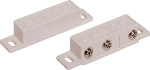 Surface mount with terminals. SPDT for N.O. and N.C. applications. Includes matching magnet. Approx. 64 x 13 x 13mm size, 54mm mounting hole centres, 15mm max. working distance.
