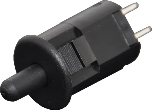 Panel hole 15mm. Snap-in fit. S 5170 Contacts close when plunger is pressed in.