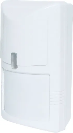 Easy to install PIR with dual look down detection. Features excellent temperature compensation and selectable pulse count. Its stylish countoured shape virtually disappears once installed into the corner of any room.

Vertical range is adjustable and a 