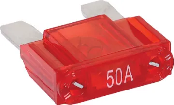 50A Red Automotive Maxi Blade Fuse Red 50A standard automotive blade fuse. Suits the automotive maxi blade fuse inline holder (S6045).