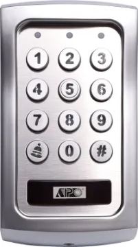 HID (RFID) Vandal Resistant Control Keypad with Card Reader This weatherproof vandal resistant door keypad controller is designed for controlling a door strike in home or business security installations. It combines a digital keypad and proximity EM card reader in one unit.