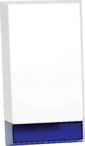 A high power combination siren and strobe in a single stylish low profile housing. Large facia for placement of security company logo. Separate strobe and siren inputs.
