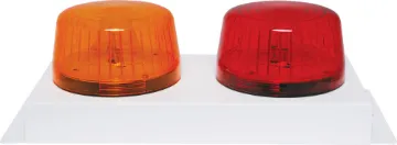 Low Power Fire Evac Strobe Low current draw dual red and amber coloured strobe lights for emergency evacuation systems. Housed in a sturdy, white powder-coated steel case, this unit is designed for professional installers of fire and evacuation systems. Features simple bolt on inst