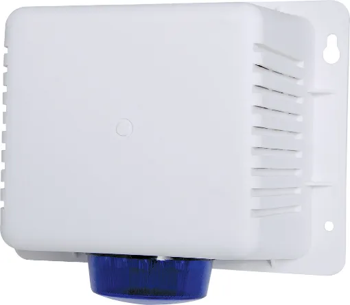 Complete under eave solution with a piezo siren and bluestrobe already built in. just install and connect the wires. Includes a tamper switch.