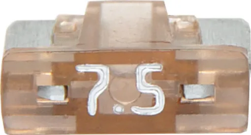 Low profile mini blade fuses rated from 3A to 30A.