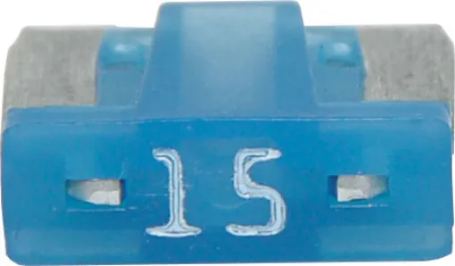 Low profile mini blade fuses rated from 3A to 30A.