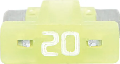 Low profile mini blade fuses rated from 3A to 30A.