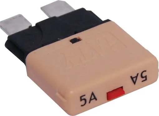 Suits most automotive blade fuse holders. Resettable, 5mm blades.