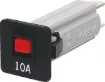 Snap-in fitting with coloured button.