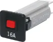 16A circuit breaker.
Flush mount style.
Snap-in fitting with coloured button.