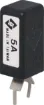 Current Trip Rating: 5 Amp
All specifications at 25&degC
Hold Current: 100% load indefinitely
Trip Current: Within 1 hr @ 175% load
 Within 1 minute @ 200% load
Max. Voltage:  120V AC or 12V DC
Dimensions:  20.6H x 10.5L x 8.7W mm
