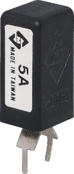 5A PCB Mount Auto Reset Circuit Breaker Current Trip Rating: 5 Amp
All specifications at 25°C
Hold Current: 100% load indefinitely
Trip Current: Within 1 hr @ 175% load
 Within 1 minute @ 200% load
Max. Voltage:  120V AC or 12V DC
Dimensions:  20.6H x 10.5L x 8.7W mm