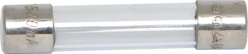 250V. 10A.
Glass fuse.
Slow blow type.
3AG (32 x 6mm).