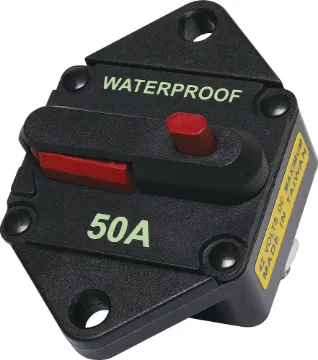 50A Panel Mount IP67 Waterproof Circuit Breaker High current weatherproof circuit breakers with manual reset switch. M6 terminal bolts.