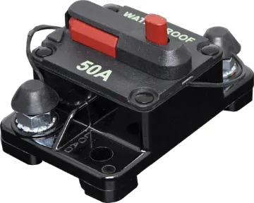 50A Surface Mount IP67 Waterproof Circuit Breaker High current weatherproof circuit breakers with manual reset switch. M6 terminal bolts.