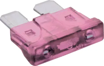 4A Pink Automotive Blade Fuse Pink 4A standard automotive blade fuse with 32V rating.  Suits most automotive blade fuse holders. 18.7 x 19.1mm overall in size. 5mm blades.
