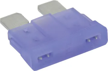 3A Purple Automotive Blade Fuse Purple 3A standard automotive blade fuse with 32V rating.  Suits most automotive blade fuse holders. 18.7 x 19.1mm overall in size. 5mm blades.
