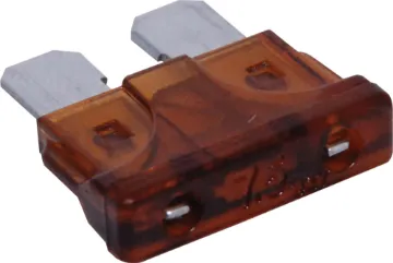 7.5A Brown Automotive Blade Fuse Brown 7.5A standard automotive blade fuse with 32V rating.  Suits most automotive blade fuse holders. 18.7 x 19.1mm overall in size. 5mm blades.