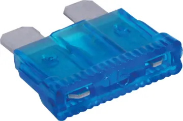 15A Blue Automotive Blade Fuse Blue 15A standard automotive blade fuse with 32V rating.  Suits most automotive blade fuse holders. 18.7 x 19.1mm overall in size. 5mm blades.