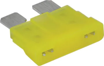 20A Yellow Automotive Blade Fuse Yellow 20A standard automotive blade fuse with 32V rating.  Suits most automotive blade fuse holders. 18.7 x 19.1mm overall in size. 5mm blades.
