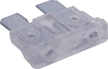 25A Clear Automotive Blade Fuse Clear 25A standard automotive blade fuse with 32V rating.  Suits most automotive blade fuse holders. 18.7 x 19.1mm overall in size. 5mm blades.