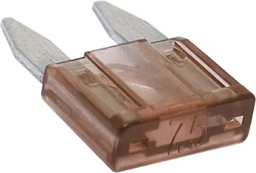 7.5A Brown Mini Blade Fuse Purple. 3A.
Mini blade fuses as used in many modern automobiles.
Available in ratings from 3A to 30A.