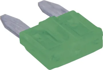 30A Green Mini Blade Fuse Mini blade fuses as used in many modern automobiles. Available in ratings from 3A to 30A.