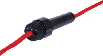 20A In-Line 3AG Fuse Holder This 20A In-Line 3AG Fuse Holder is an In-line type with lead. Rated to 20A/32V DC & 20A/240V AC for high current use. Length: ≈230mm