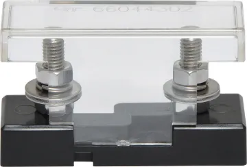 MIDI Type Surface Mount Fuse Block This high current fuse block uses MIDI type fuses. Suits M5 ring terminals. 300A max. Size: 55Wx29Hx20Wmm.