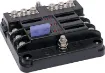 Uses standard automotive type blade fuses. Dedicated earth terminals for each circuit, plus 100A rated M8 negative & positive terminals. Size: 88W x 88D x 36Hmm