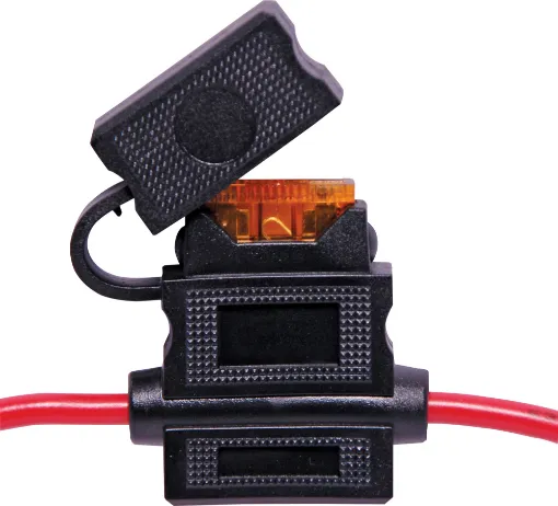 Suits standard size automotive blade fuses.

Cable Spec
Diameter: 2.9mm
Size: 12AWG
Temp rating: 105deg
Max voltage: 600V
