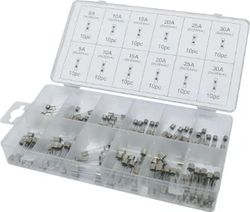 Glass Auto Fuse M205/3AG Pack 120pc M205 & 3AG 5A, 10A, 15A, 20A, 25A, 30A 10pcs of each.