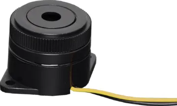 3-15V Pulsating Tone Piezo Chassis Mount Buzzer 18mm mounting hole. 100mm lead.
