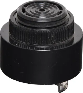 4-16V Continuous/Pulsating Tone Piezo Chassis Mount Buzzer Mounting hole 27.5mm. Screw terminals. With volume control shutter adjustment.