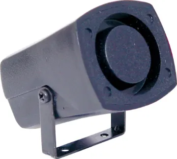 6-16V Surface Mount Siren Alarm Piezo  SPL output:	105dB @ 30cm
Supply voltage:	6-16V DC
Current:	150mA @ 12V DC
Frequency:	1500Hz ± 3500Hz
Dimensions(mm):	40H x 44W x 60L