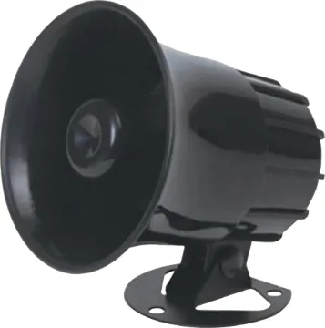 6-15V Surface Mount Magnetic Coil Siren Alarm 6-15V dc weatherproof horn single tone siren. Ideal for outdoor security installations. Includes easy to install mounting bracket and sturdy ABS horn.