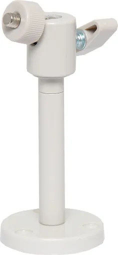 These camera brackets allow the mounting of a CCD camera to a wall. The S 9066 small bracket may be used with the included extension post to extend the mounting height to 110mm.