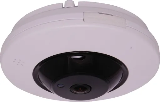 This "FISH EYE" lens camera is ideal for open plan office installations this camera allows you to record everything with a 360&deg panoramic view. The fish eye footage is then viewed via NVR/mobile app/VMS. This can reduce the number of cameras required to cover the same area with standard cameras. It captures  a maximum of 2160x2160 @ 15fps. 