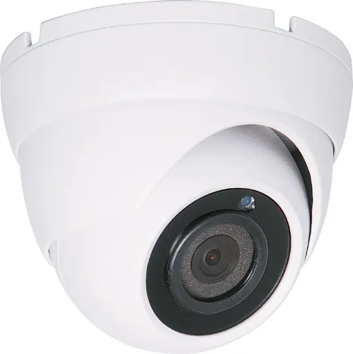Surface mount dome camera housed in vandal resistant aluminium housing with infra red illumination for night time viewing. High resolution 4MP sensor produces clear crisp video signal. Lens has an fixed 2.8mm wide focal length. 