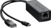 Allows you to power Single Board Computer such as the Raspberry Pi via PoE. Micro USB 5V output. Eliminates the need for a local power supply. 12V, 15.4W max.