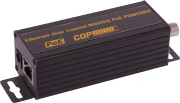 Ethernet Over Coaxial Master Transceiver These PoE transceiver units allow ethernet and power to be sent along coaxial cabling.