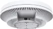 This high performance ceiling mount wireless access point for general corporate Wi-Fi features the latest 802.11ax technologies like 1024 QAM and Long OFDM Symbol, which allows the EAP to boost overall speeds up to 1775 Mbps (1201 Mbps on a 5 GHz band and 574 Mbps on a 2.4 GHz band)