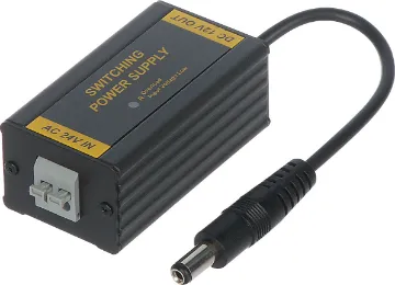 24VAC/DC to 12VDC Converter Cable This adaptor will convert 17-28V AC or 18-32V DC to a regulated 12V DC 2A output suitable for security cameras.