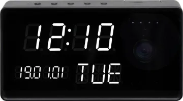 Wireless 1080p Covert Camera Alarm Clock Looks like an alarm clock, but has an in-built 1080p camera capable of streaming directly to your iOS/Android phone via the Tuya SmartLife app.
