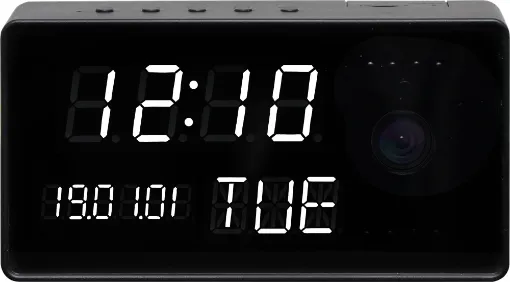 Looks like an alarm clock, but has an in-built 1080p camera capable of streaming directly to your iOS/Android phone via the Tuya SmartLife app. 