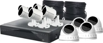 5MP Surveillance CCTV DVR +4 Dome/ +4 Bullet Camera Package  This package is a total home or small business solution as it contains 4 5MP bullet cameras and 4 5MP dome camera to suit a variety of needs and spaces. Cameras plus a surveillance DVR with 5MP recording and more.