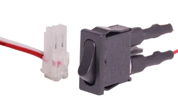 SPST Mini Rocker Panel Mount Switch with Flylead Same as the S3202 panel mount rocker switch but supplied with a 170mm fly lead and 2-pin header plug fitted dor quick and easy installation into a project.
