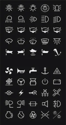 Marine labels to suit S1026-9 rocker switches.