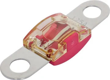 125A Pink MIDI Type Fuse 125A pink bolt on MIDI type fuse. High temperature plastic body. 32V DC max. 41 x 12mm.